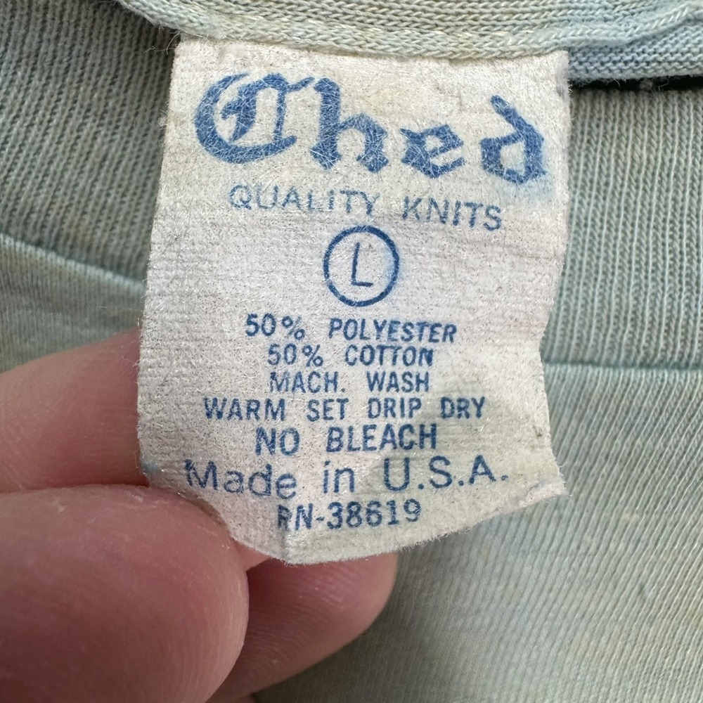 Ched T-Shirt Mens Large Light Blue 1978 Roach Wrestling Graphic Single Stitch - Picture 5 of 8
